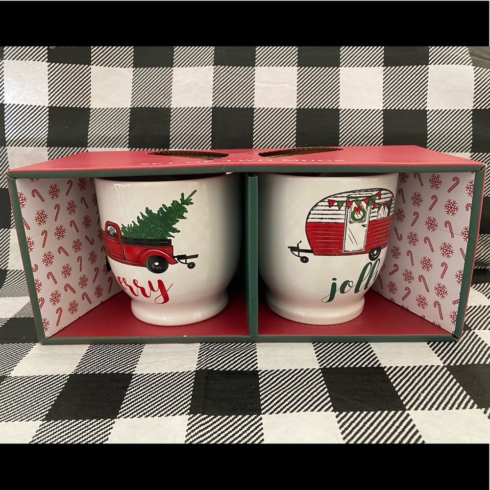 MHI Christmas Mug Set Classic Truck Camper Design